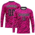 Maillot de football personnalisé rose, noir et blanc, sublimé Maillot de football personnalisé rose, noir et blanc, sublimé