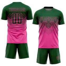 Maillot de football personnalisé rose vert sublimé Maillot de football personnalisé rose vert sublimé